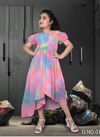 Pink Colour Arya GINNI Latest Heavy One pis Style fancy Party Wear Georgette Digital print And Kansai Elastic Work Children Wear Collection GINNI 01